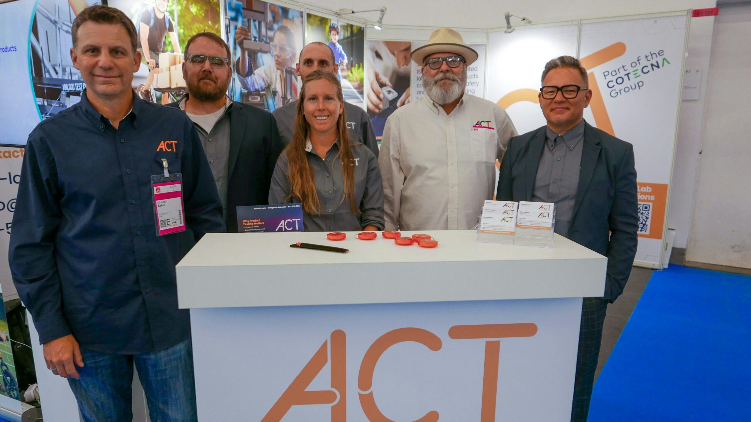 Part of the nine-person ACT Lab team present at Eurobike (left Michael Baker, Steve Boehmke with hat). - Photo Jo Beckendorff