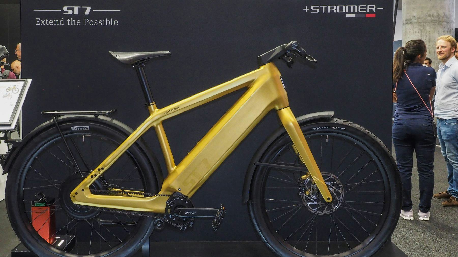 The ‘golden’ launch edition of Stromer’s ST7 at Eurobike. – Photos Peter Hummel