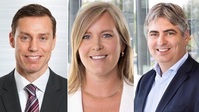 New Board of Management members at Accel (ltr.): COO Jonas Nilsson, CDO Mia Ruotsala and CFO Toine van Doremalen. – Photo Accell
