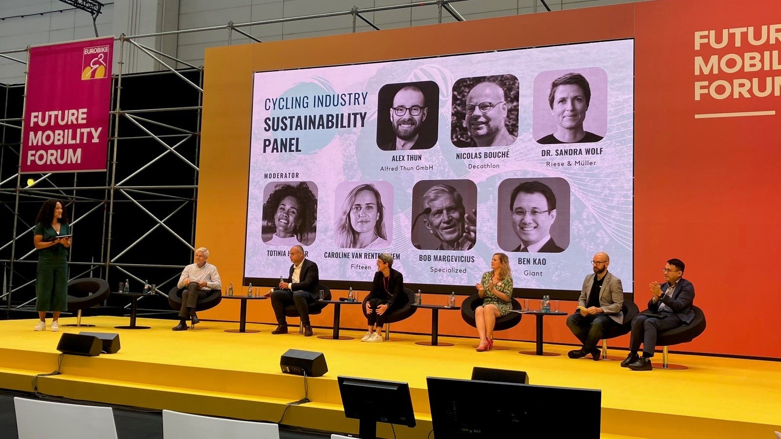 Speakers at The Big Sustainability Panel were invited to answer questions on how to tackle the new and unprecedented challenges that the bicycle industry is facing. – Photos Bike Europe