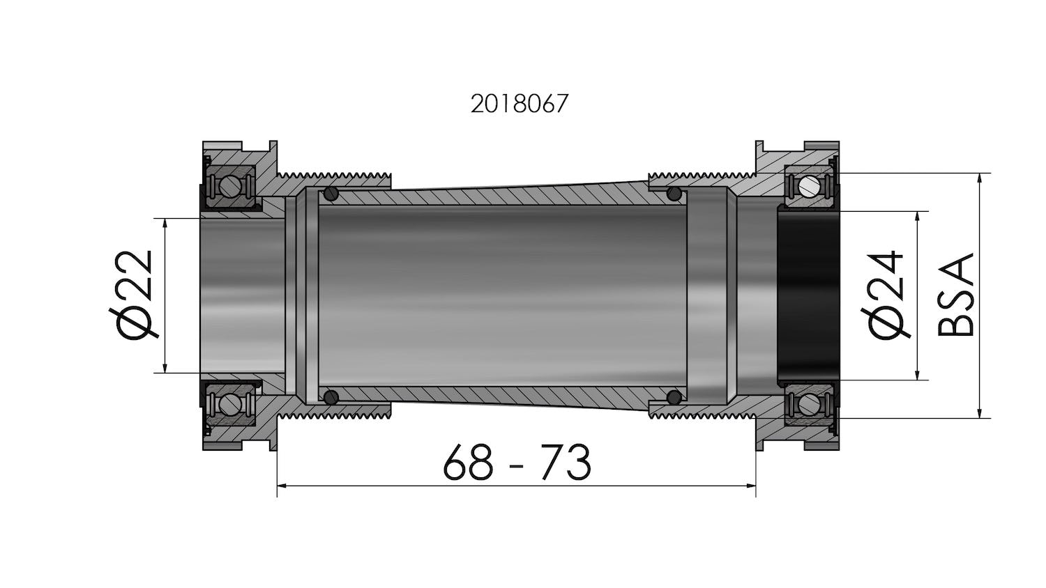 To choose the right bottom bracket, it is important to see all details and sizes. You will find a technical drawing of each model in the Elvedes catalogue pages 65 - 67.

