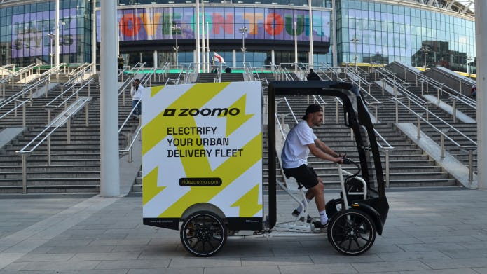 The 150kg payload and modular design enables the 4-wheeled EAVs to perform large-scale delivery logistics services. – Photo Zoomo