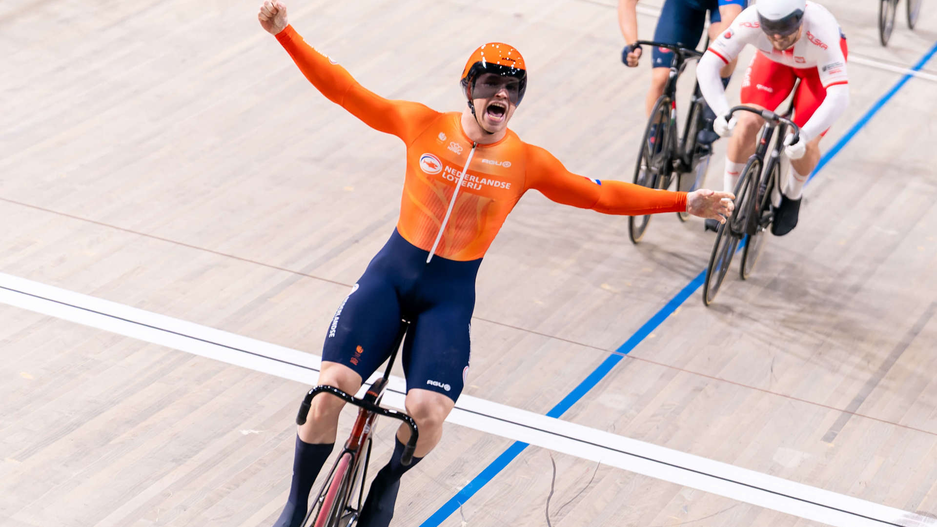 To build the brand AGU, the company has been sponsoring cyclists like track racer Harry Lavreysen for many years. – Photo TeamNL