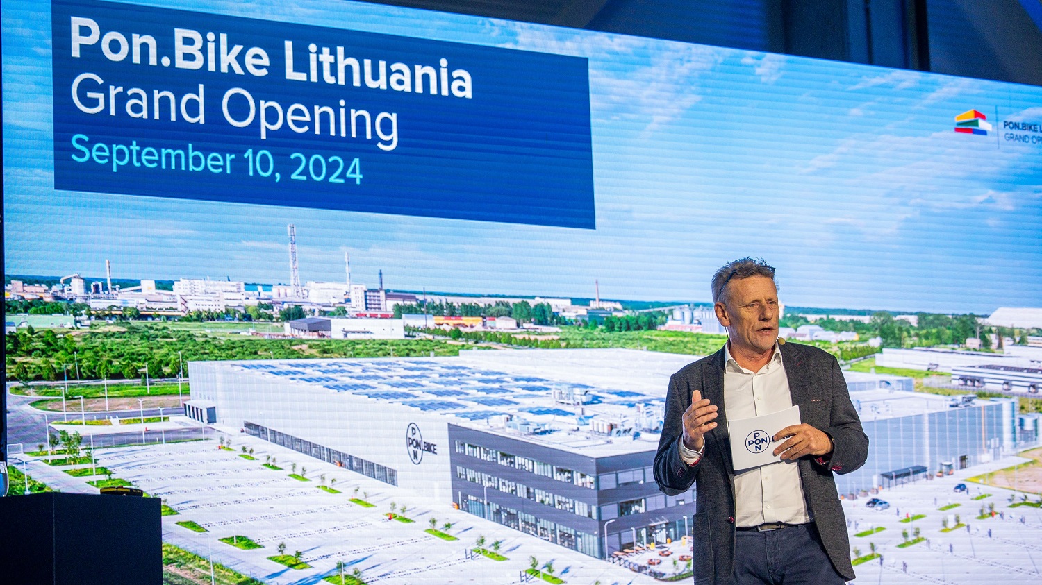 Pon.Bike COO Huub Lamers at the opening ceremony of Pon.Bike factory in Lithuania. – Photos ELTA/Andrius Ufartas