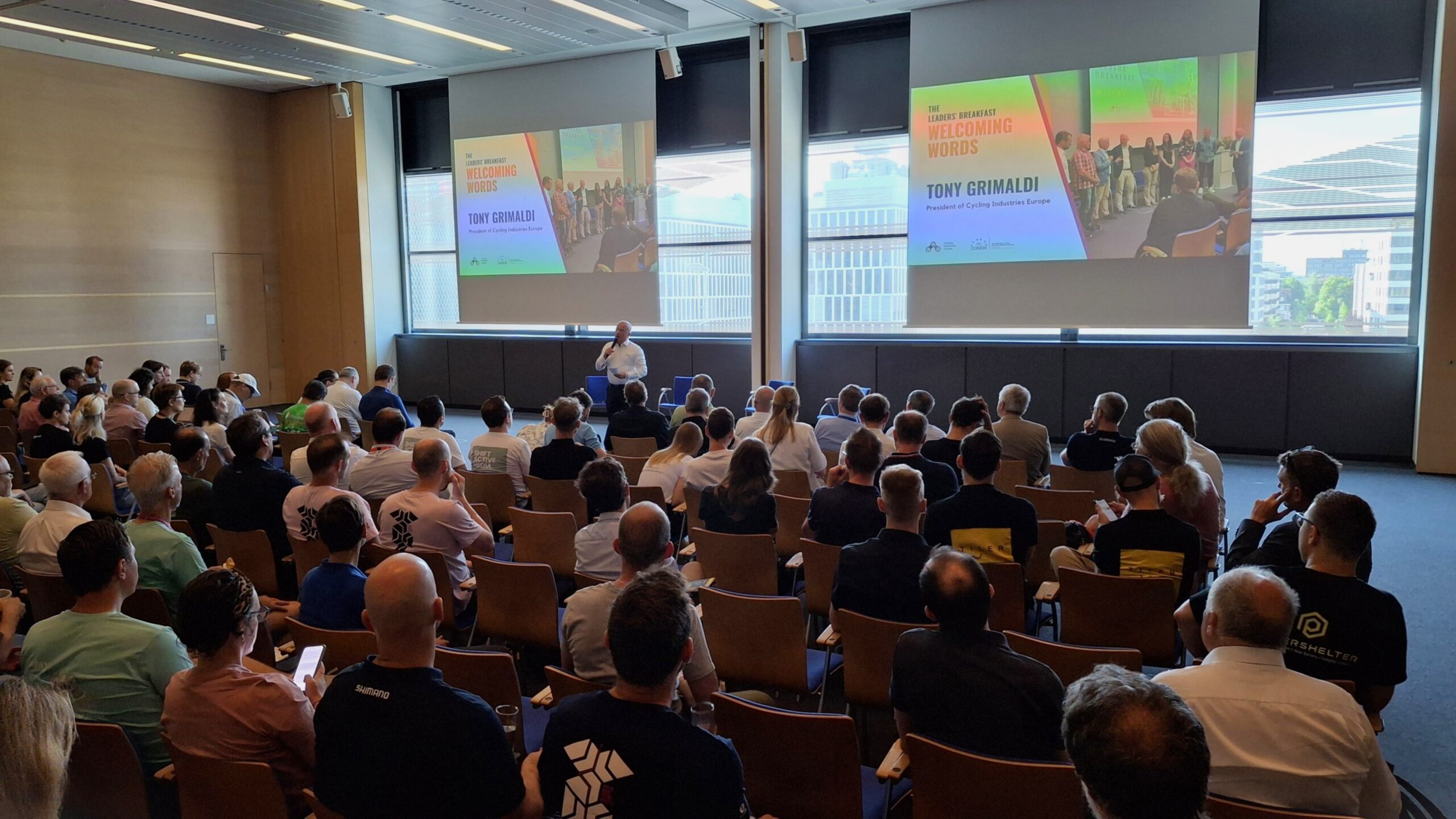 The CIE and CONEBI merger was announced on the second day of Eurobike 2025. "When we are together, we are strong," Tony Grimaldi president of CIE told the audience. - Photo CIE