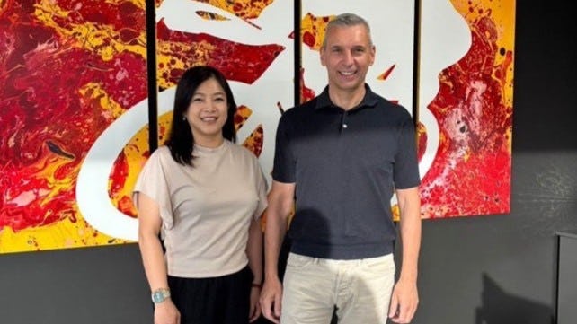 From left to right, Christina Hsu, newly appointed general manager of BCF Taiwan, and Jochim Aerts, CEO of Belgian Cycling Factory. – Photo BCF