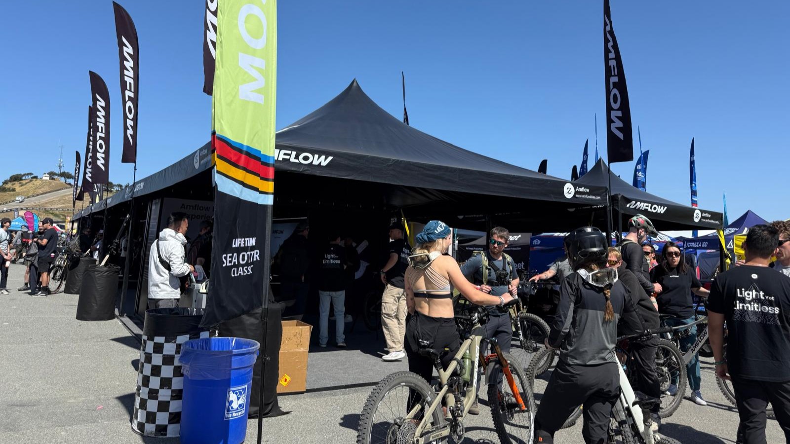 Undoubtedly the most prominent stand at Sea Otter Classic: Amflow – Photo Scott Montgomery