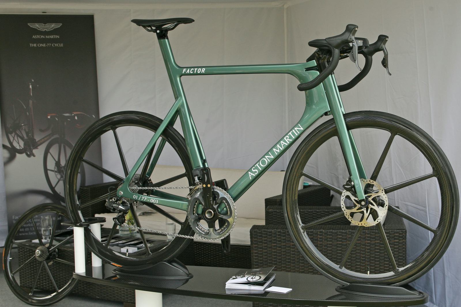 The British-built Aston Martin One-77 bicycle costing €31,250.