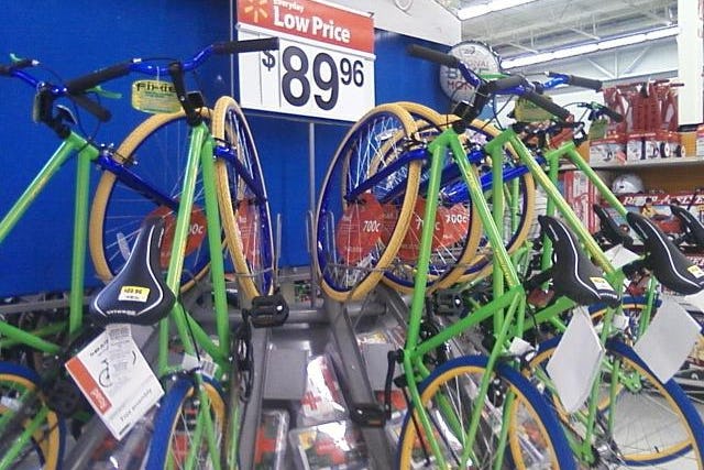 American adults purchase their bicycles more often from discount stores.