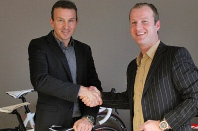 Johan Museeuw welcomed Randy Remue (right) at Museeuw Bikes. - Photo Bike Europe