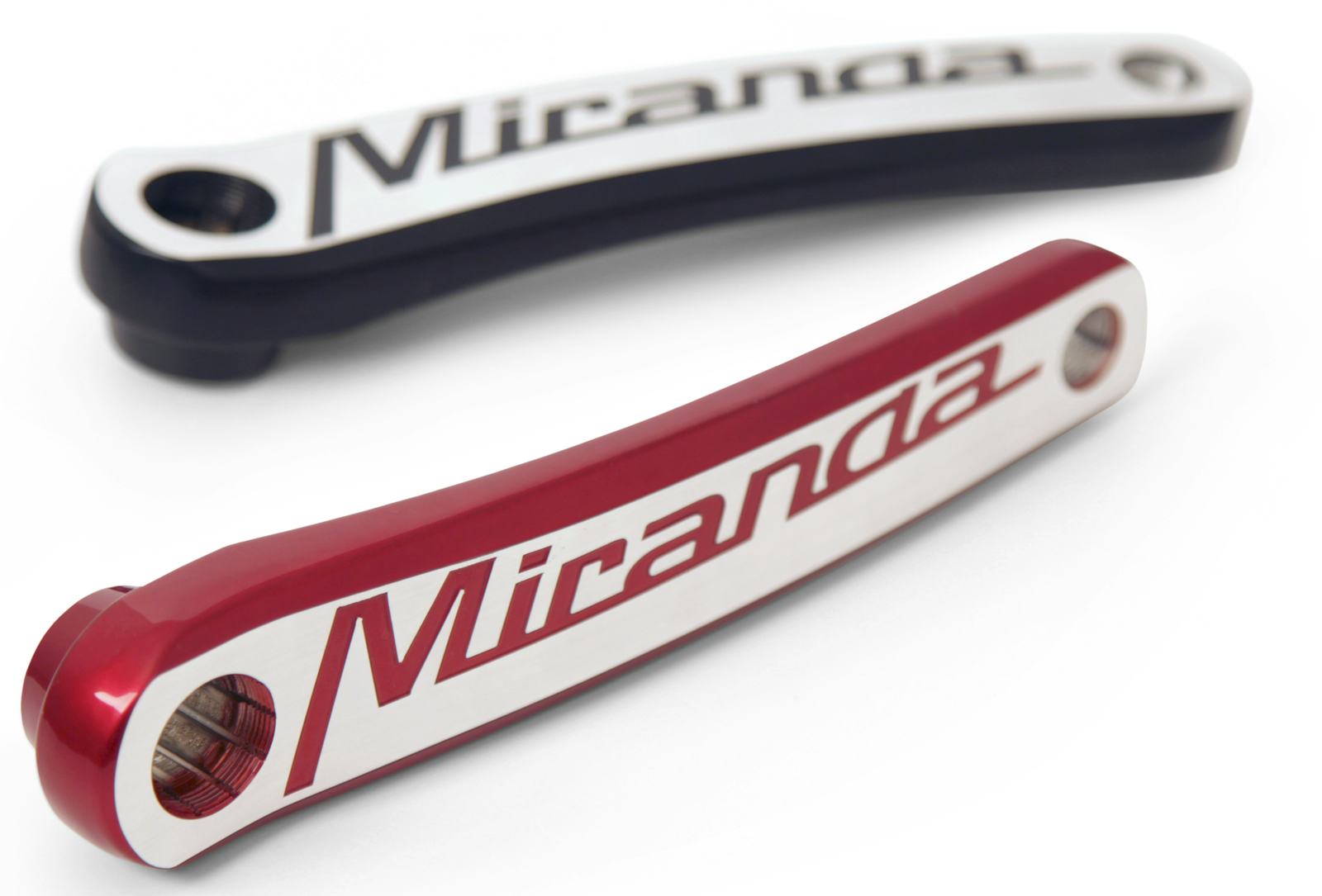 To give the crank a more sportive look, Miranda makes them available with a engraved logo. - Photo Miranda