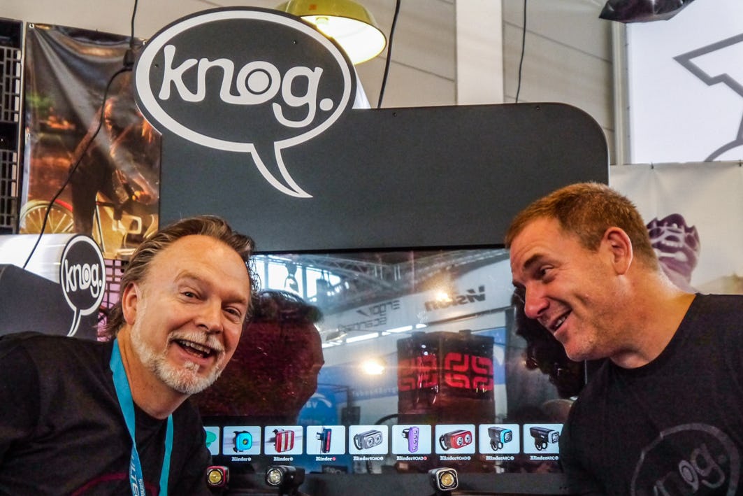 Knog CEO Hugo Davidson and European representative David Burger (right) expect Knog to grow substantially with a more professional structure, not only in the bike industry but also in the outdoor market. – Photo Peter Hummel