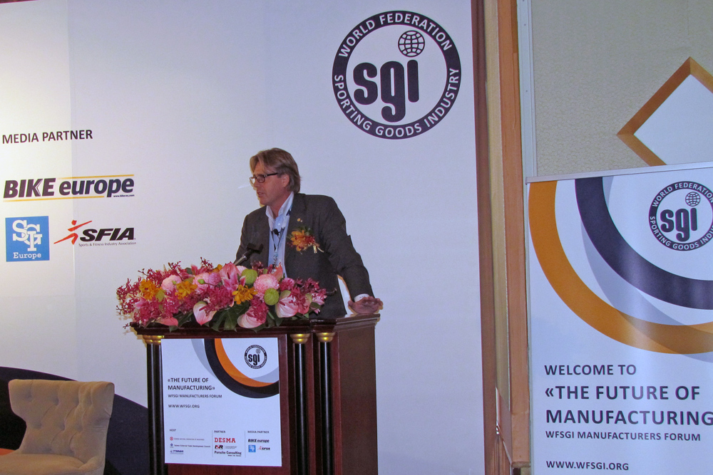 WFSGI秘書長Robbert de Kock總結說，這二天的論壇討論到自行車製造、自行車產品和運動用品的新興商業模式的各個面向。– Photo Bike Europe