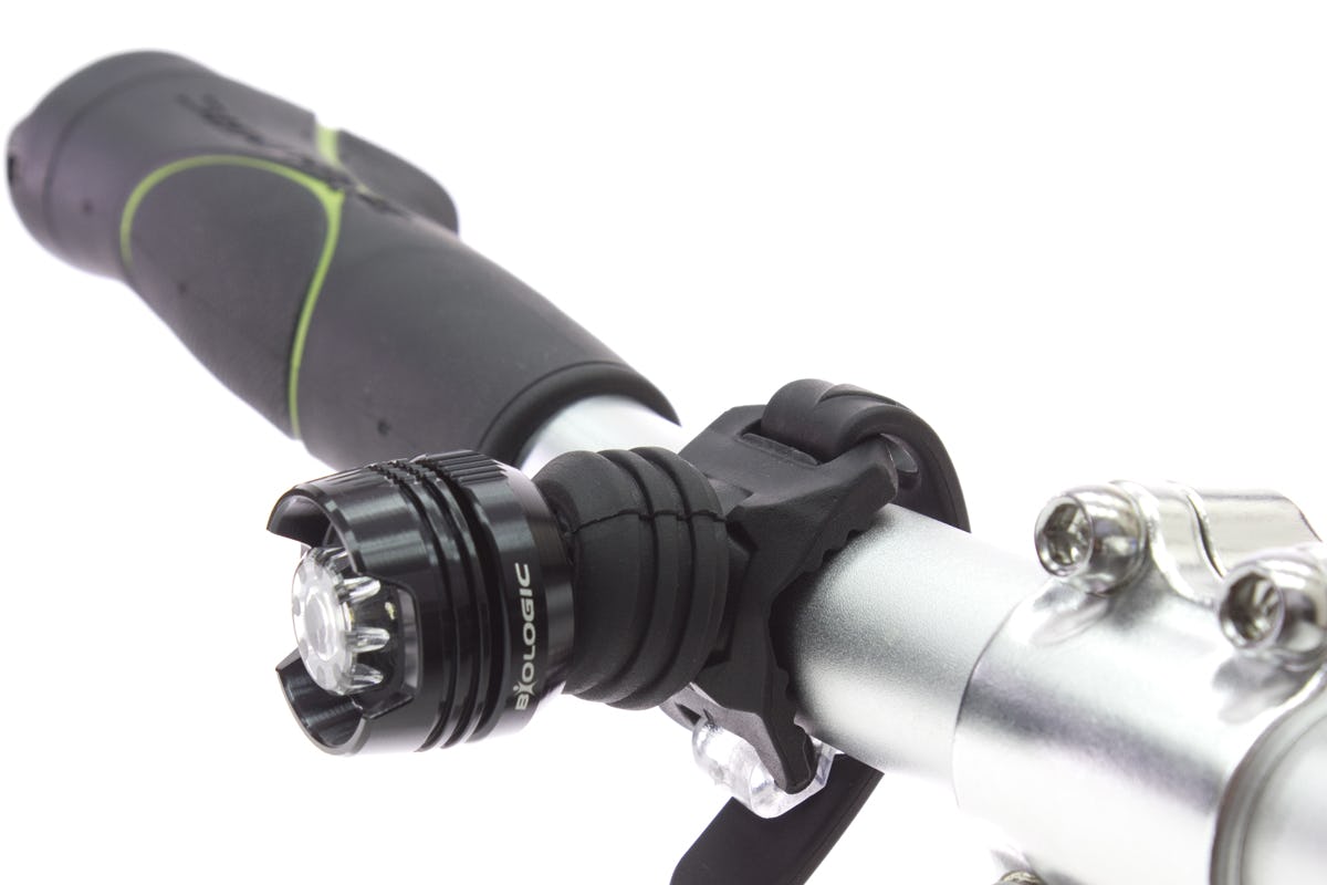 Argus features a flexible mounting strap which allows easy placement on handlebars, seatposts, helmets, and bags. - Photo BioLogic