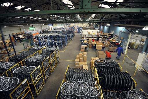 Once Planet Fun employed over 250 people capable of producing 3,000 bikes per day. – Photo Planet Fun
