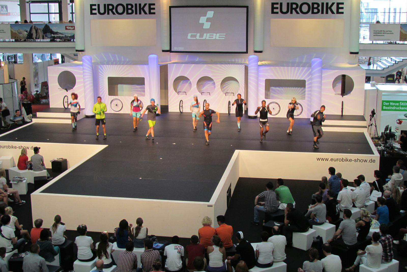 Eurobike’s fashion show in the East Foyer will show three times a day what cyclists will be wearing next season. – Photo Bike Europe