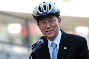 ECF Took Cycling Message to UN Secretary General, Ban Ki-Moon
