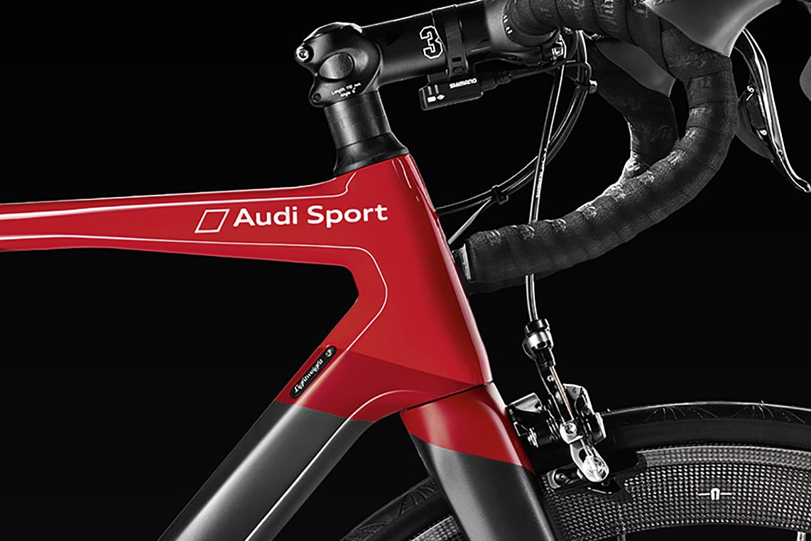 Audi developed the road racing bike in cooperation with CarbonSports company. – Photo Audi
