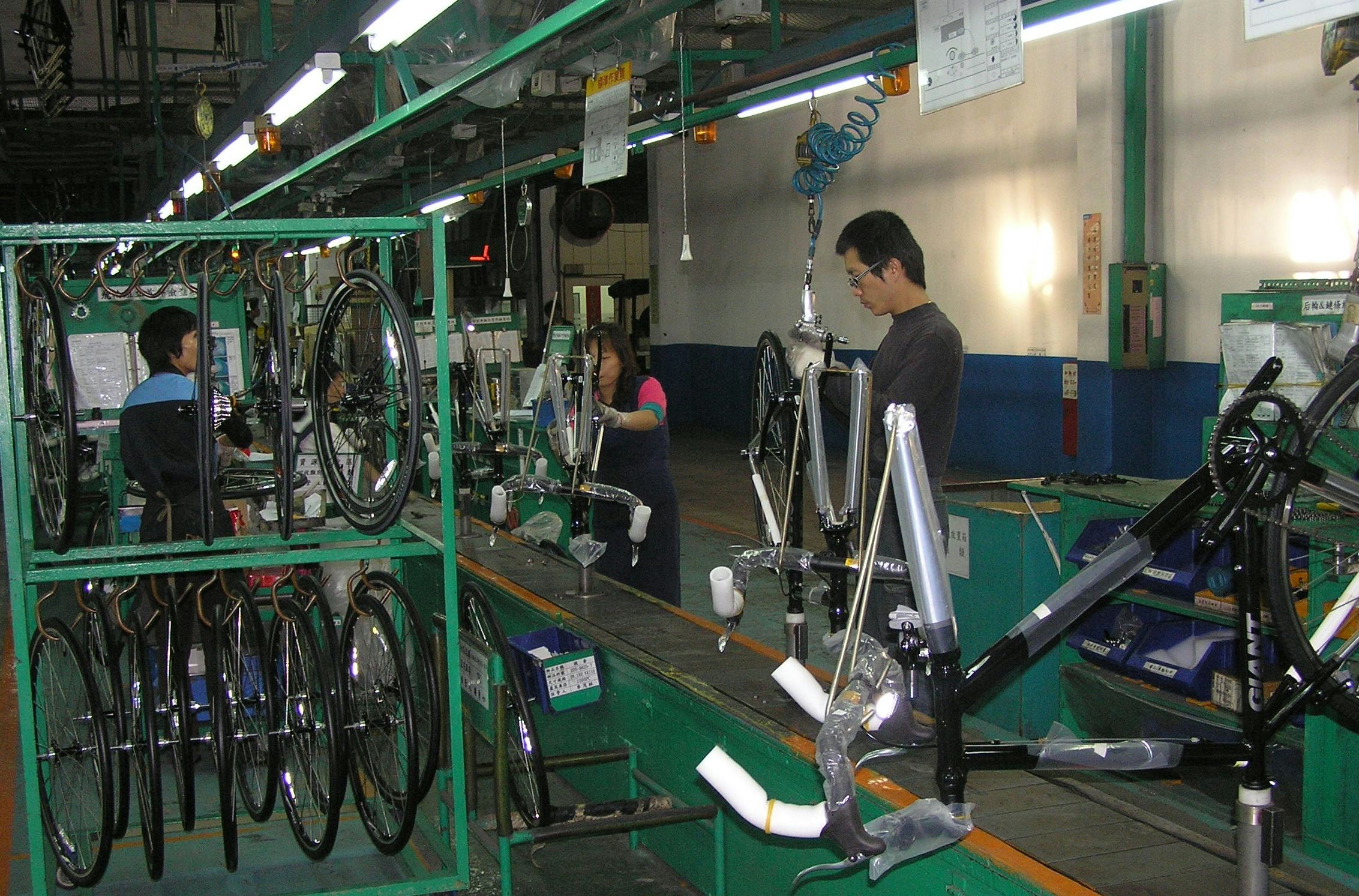 After some depressed years bike export from Taiwan is now growing again. Pictured here is production at Giant in Taiwan. - Photo Bike Europe