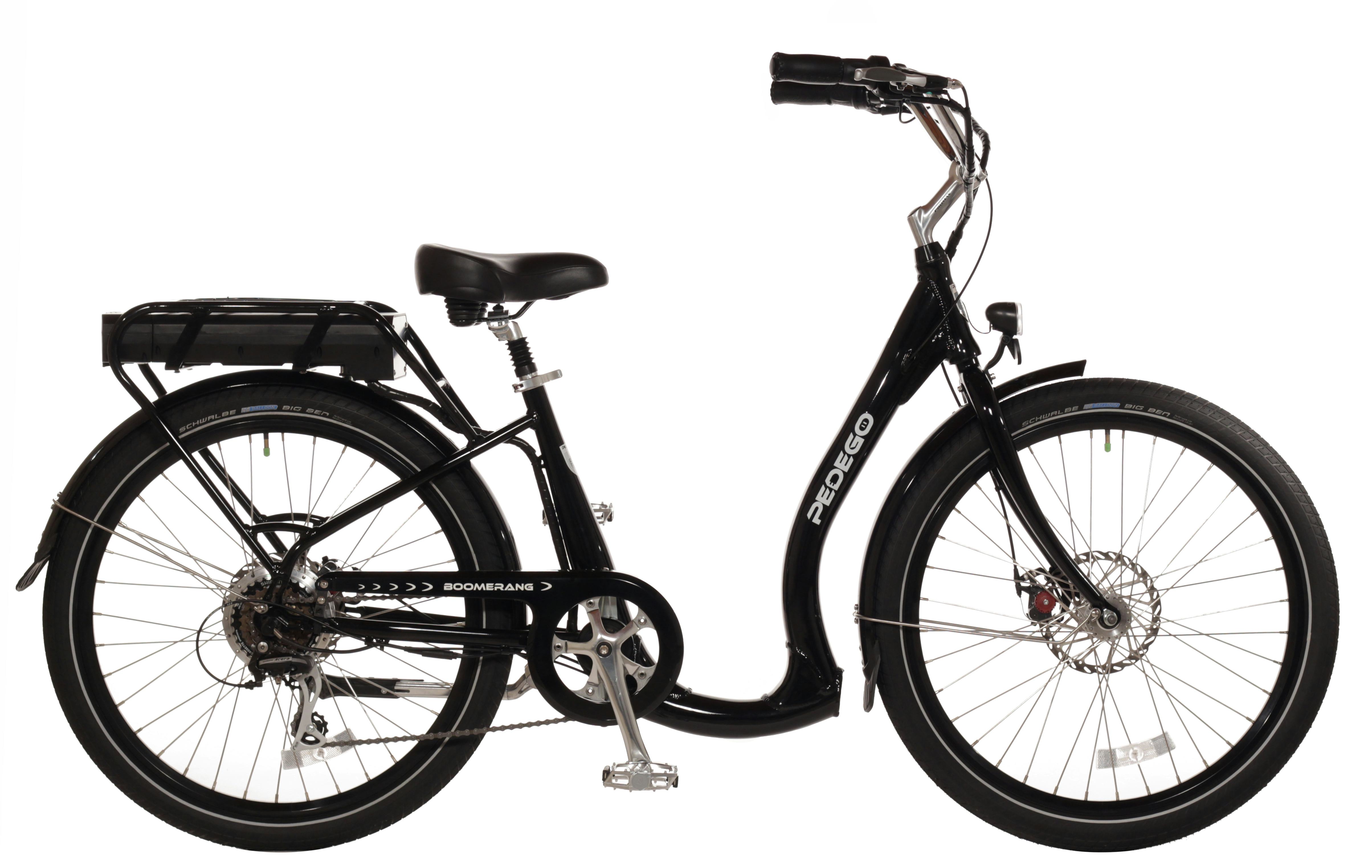 Pedego Boomerang — an electric bike designed with an extra-low step thru frame. - Photo Pedego