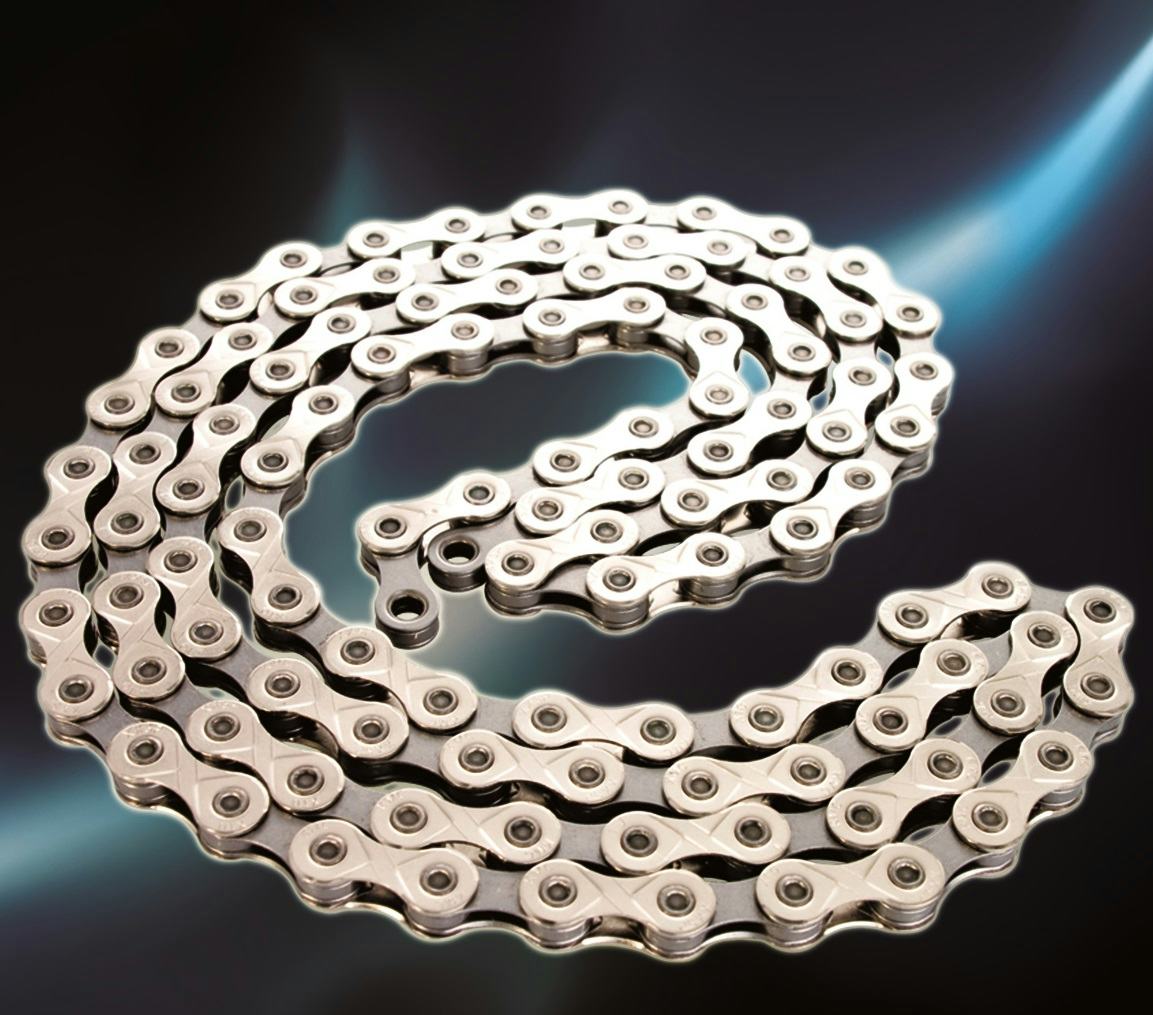 KMC (stand A5-101) has developed e-bike specific, torsion resistant chains for mid-motored e-bikes. – Photo KMC 