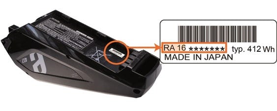 Only batteries with a serial number starting with RA16 and RA17 are affected by the recall. – Photo KTM