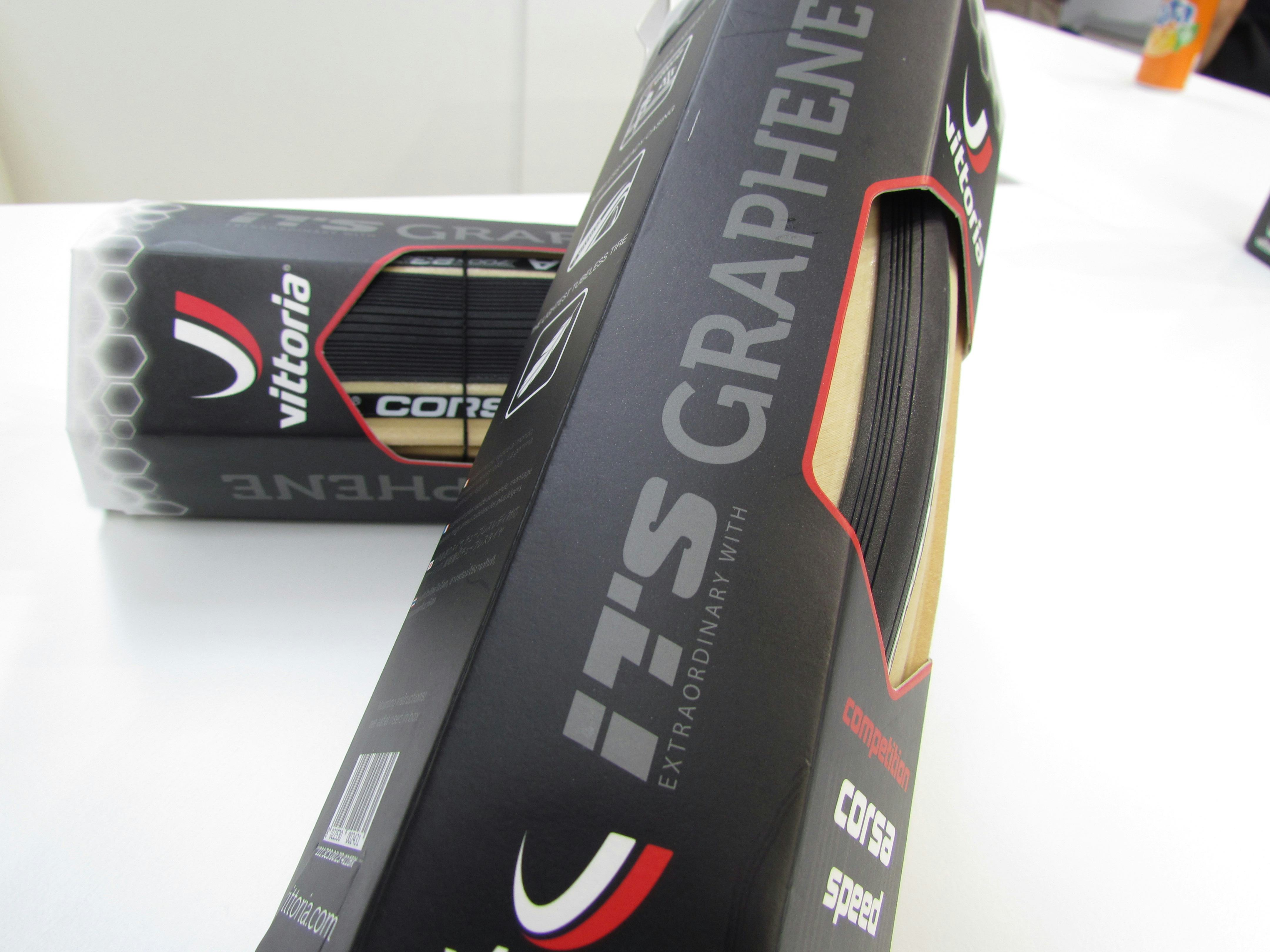 Vittoria’s new Corsa Speed tubeless road tyre with cotton casing and graphene added rubber compound. – Photo Bike Europe