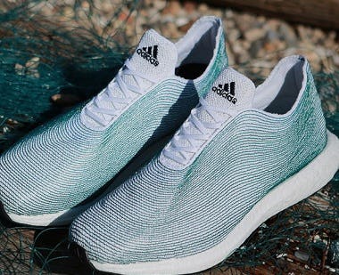 Adidas made a shoe made of recycled plastic marine debris. – Photo Adidas