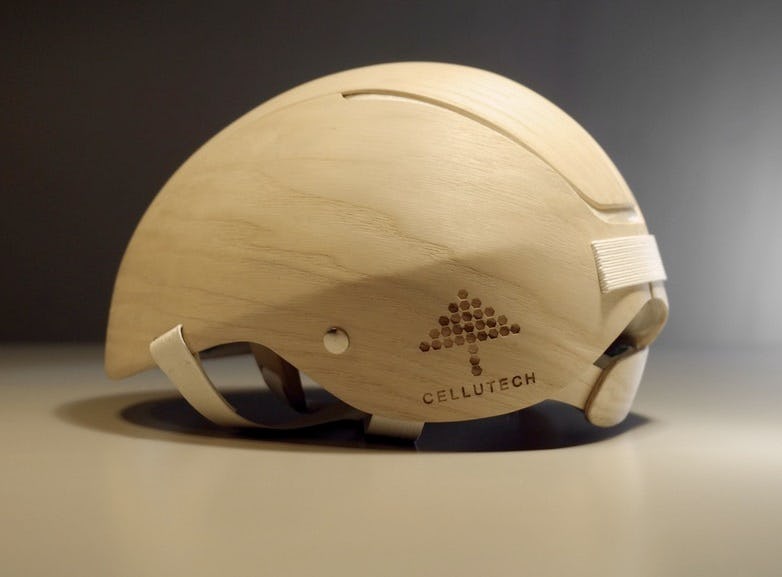 The helmet is constructed from different cellulose materials. - Photo Rasmus Malbert/Cellutech.se