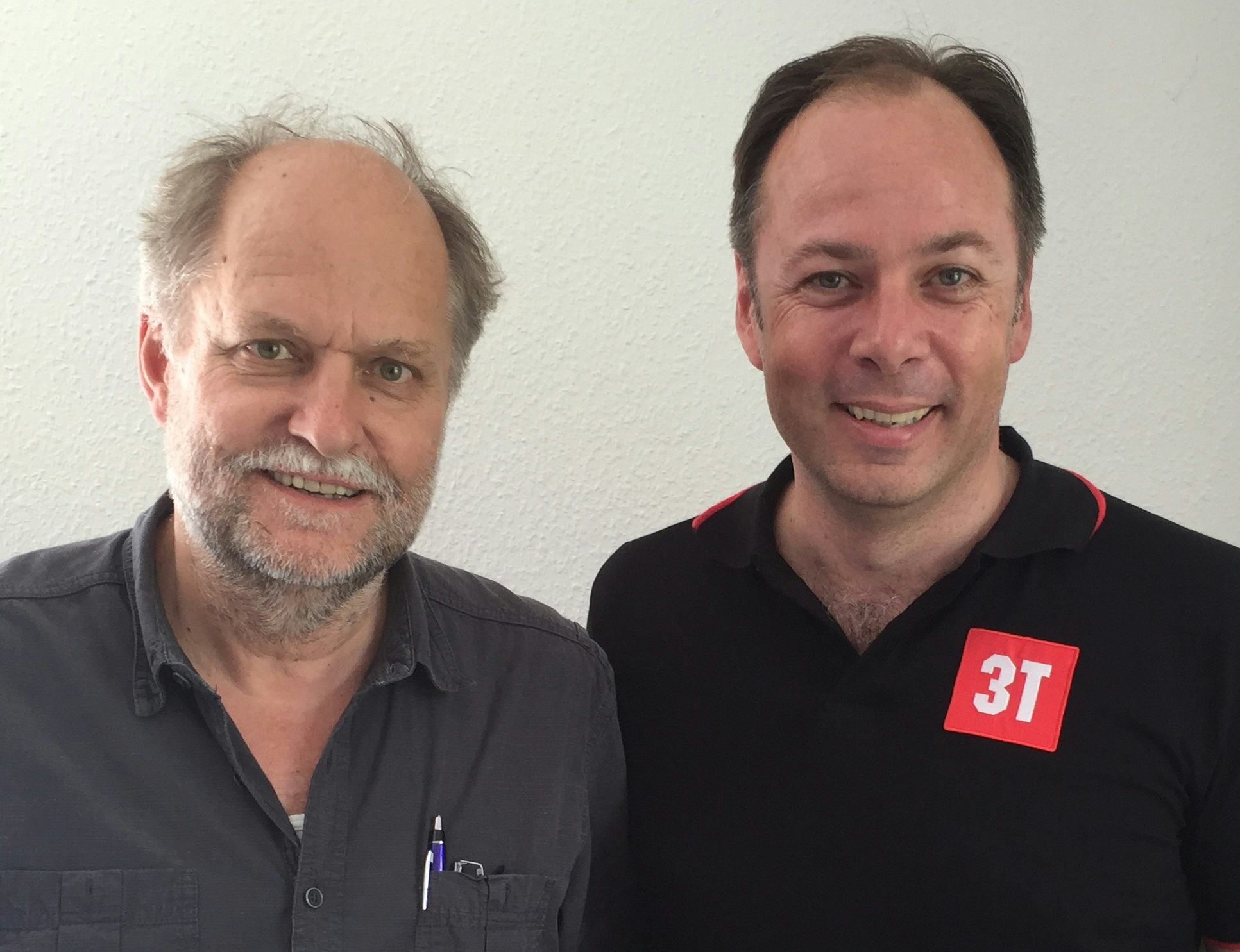 René Wiertz of 3T Cycling Srl (r.) and Thomas Mertin of THM Carbones GmbH. – Photo 3T