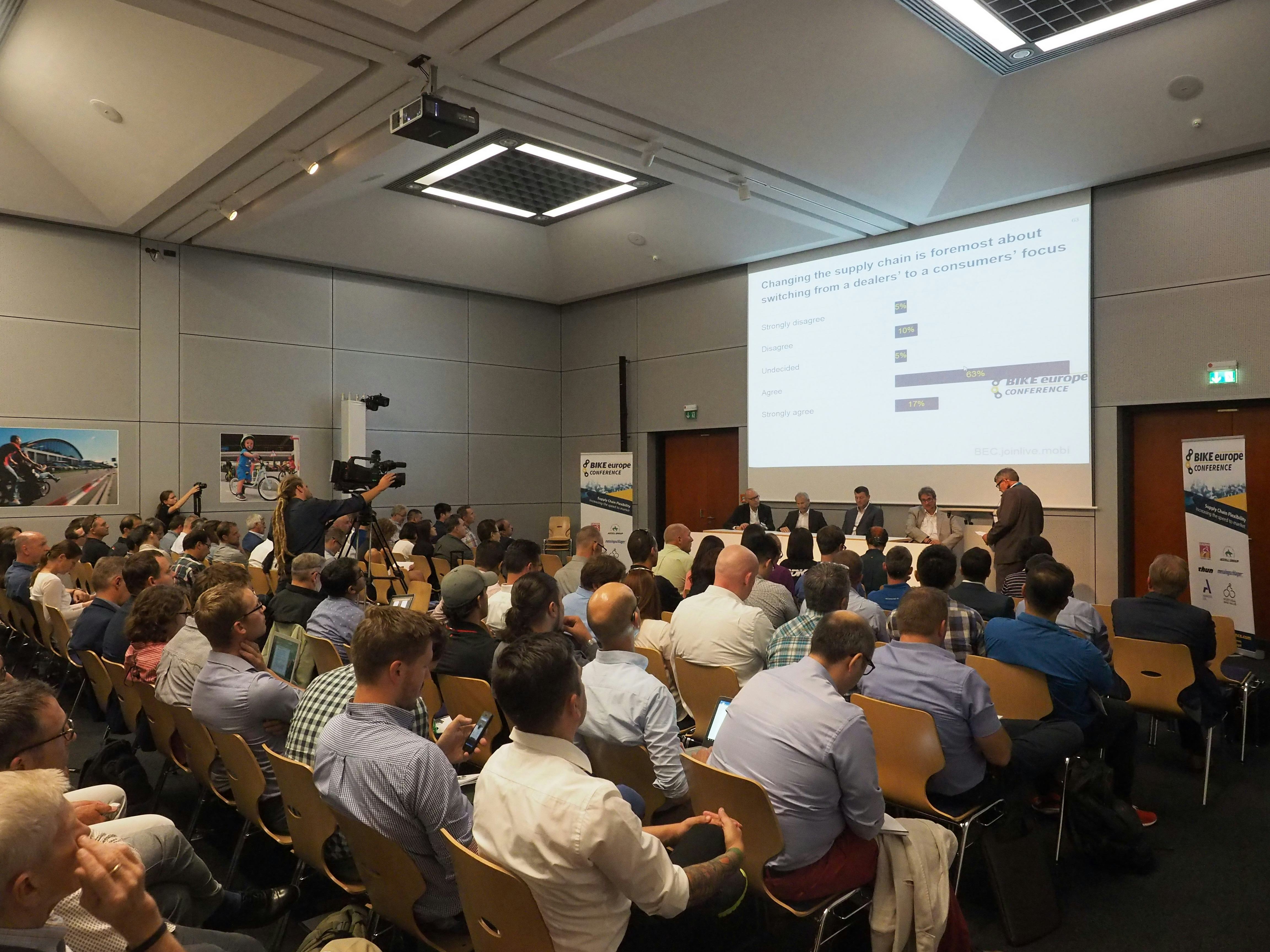 Full house today at Bike Europe’s Supply Chain - increase speed to market - Conference. – Photo Bike Europe