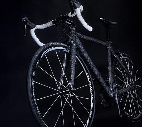 Road bike frame made with Carbon/Dyneema hybrid laminates. – Photo Royal DSM