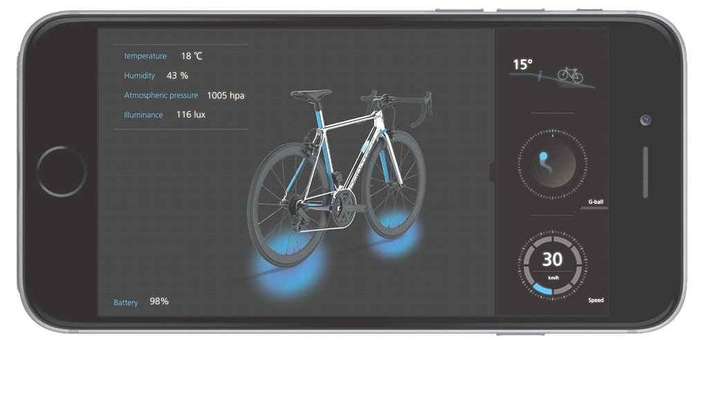 Data collected by Ride-1 is analysed with enhanced smartphone app utilizing SAP Hana. – Photo Cevevo
