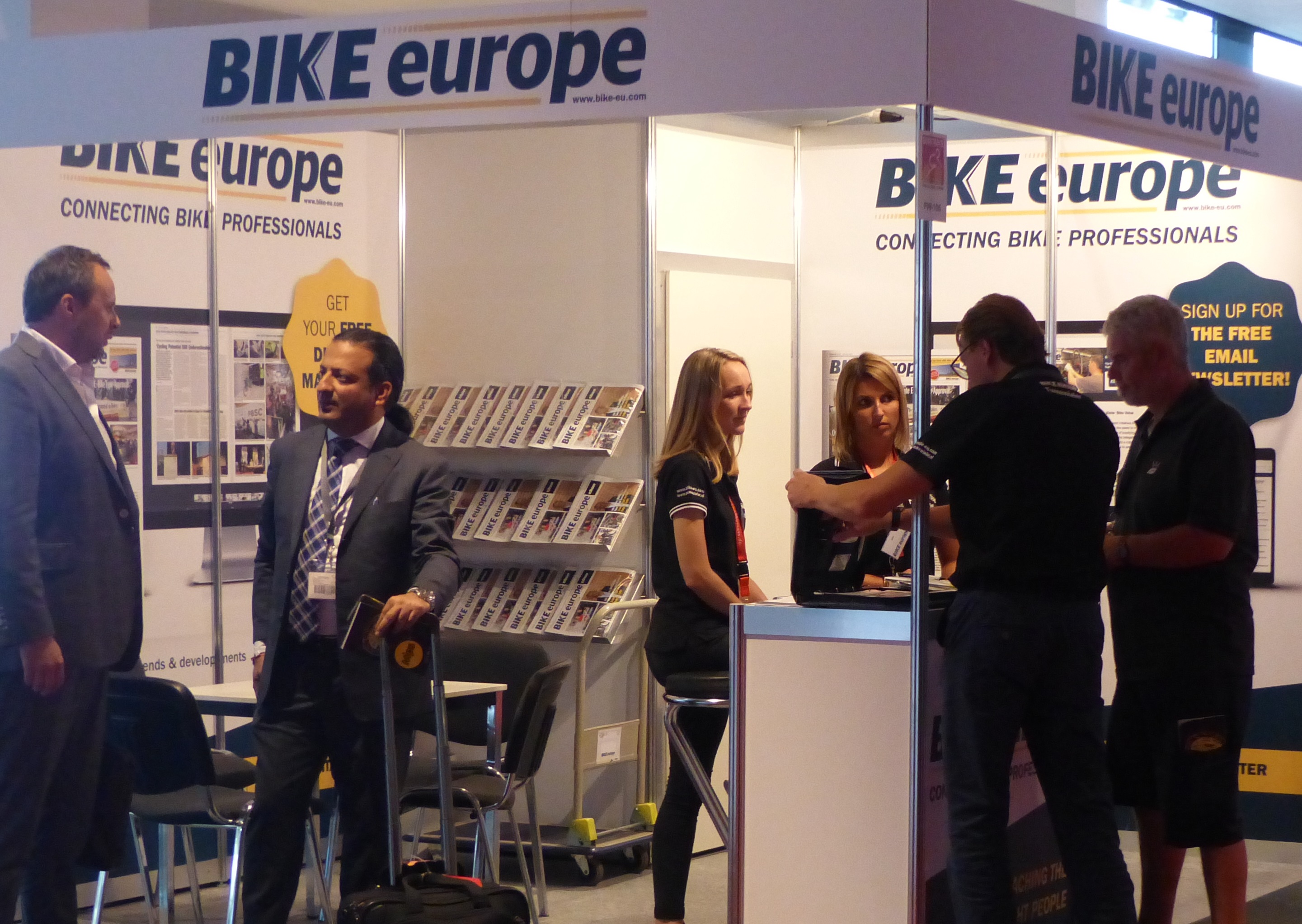 Pick up your complimentary copy of Bike Europe’s August 2017 edition at booth in foyer west FW-105. – Photo Bike Europe