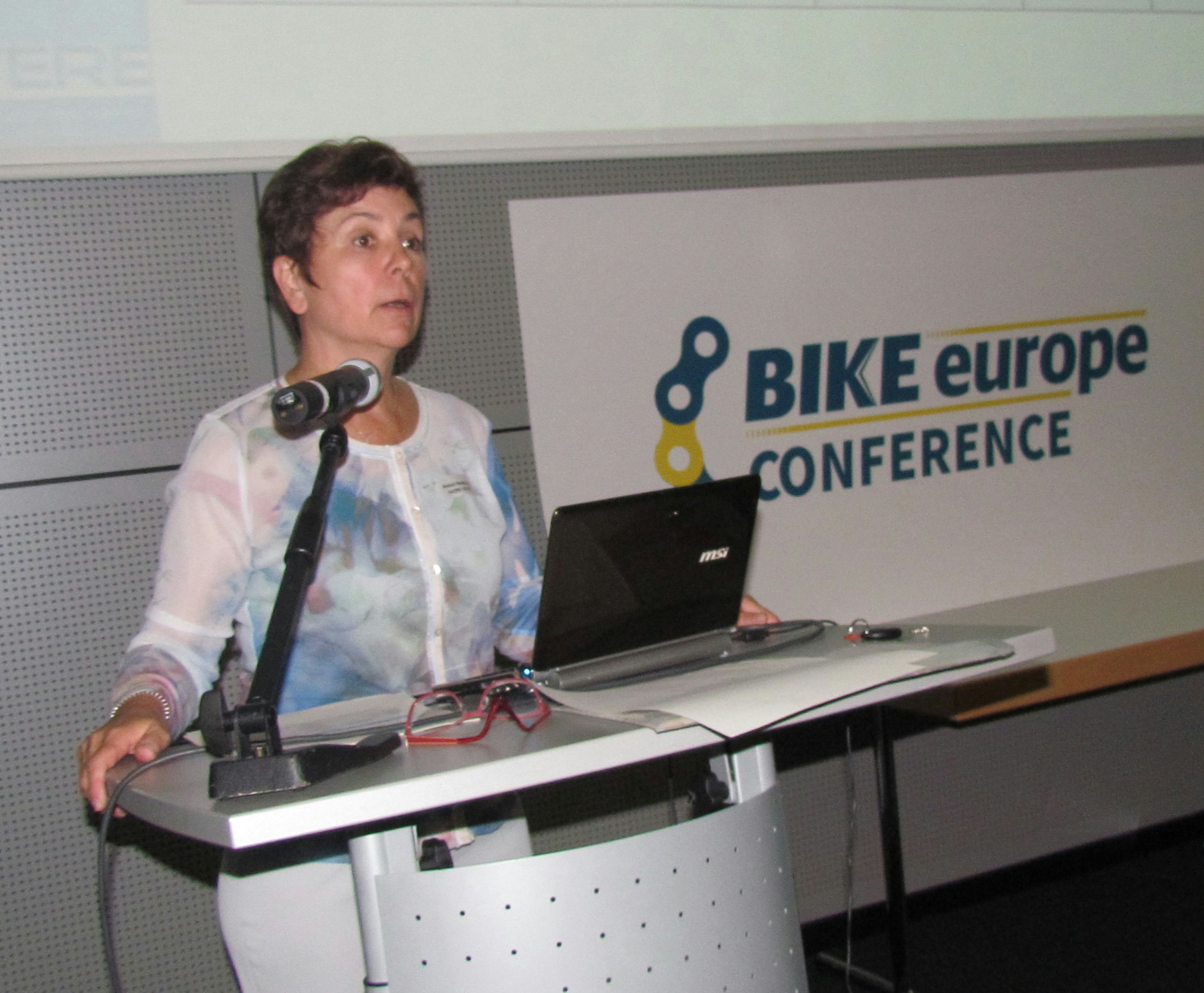 Annick Roetynck from LEVA-EU, who is for over twenty years involved in e-bike regulations, will be answering questions at the electric bike rules meeting. – Photo Bike Europe 