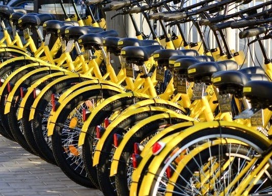 Today’s bike share systems are app-based, dock-less, and we can collect data from GPS to better understand how people move in cities. – Photo Bike Europe
