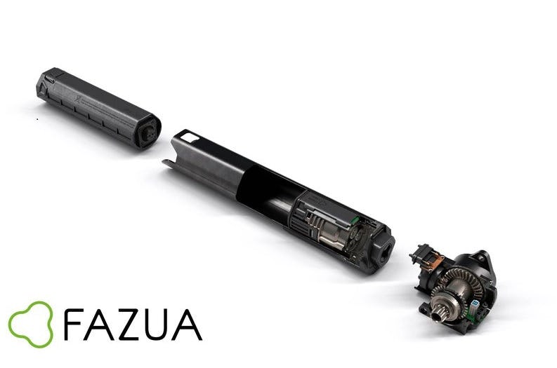 Fazua’s battery and motor allows for invisible integration in down tube. – Photo Fazua