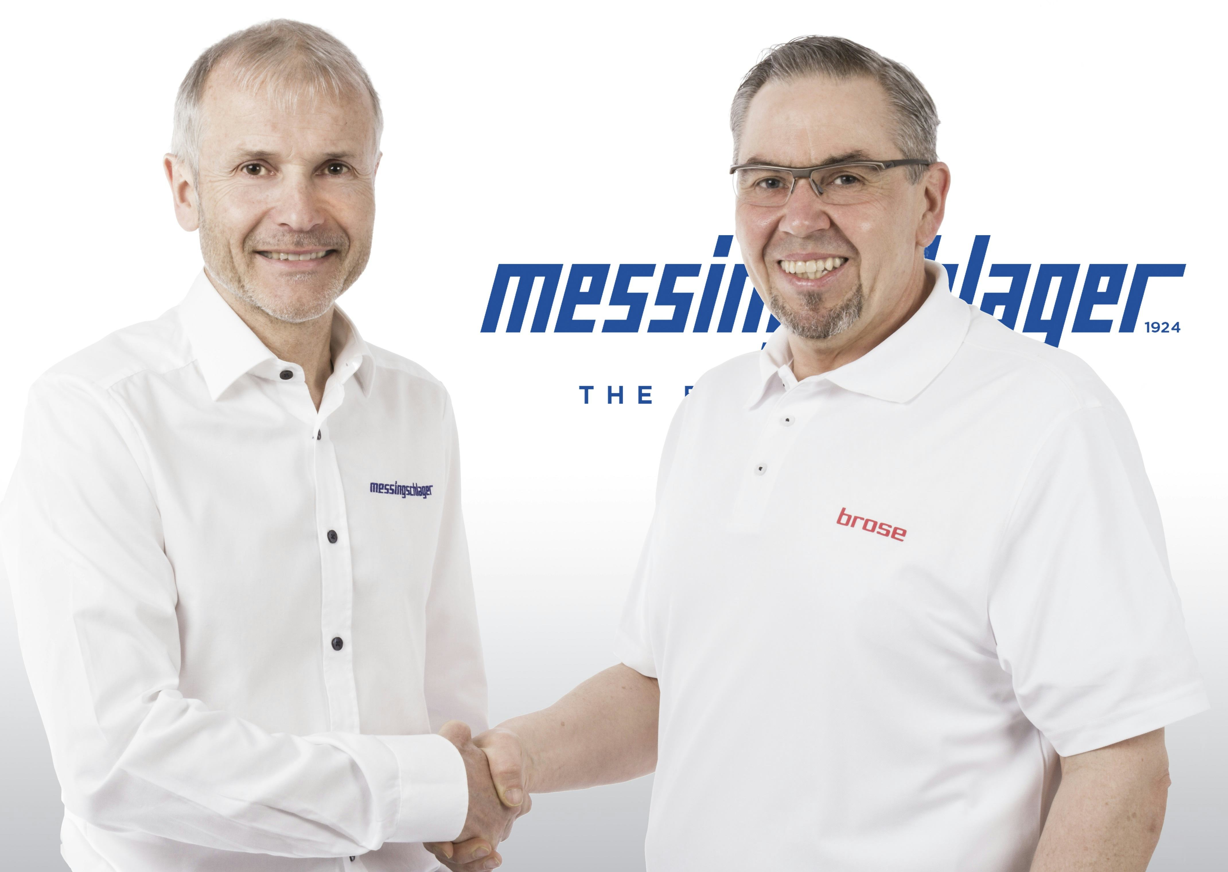 Messingschlager owner Benno Messingschlager (left) and Horst Schuster, Head of Sales and Marketing at Brose Antriebstechnik. – Photo Messingschlager