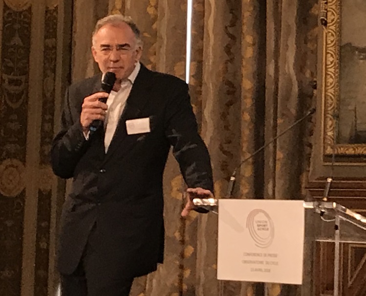 Jérôme Valentin, CEO of Cycleurope France and co-chairman of the Union Sport & Cycle federation during the presentation in the Paris’ City Hall – Photo Michel de Chavanon