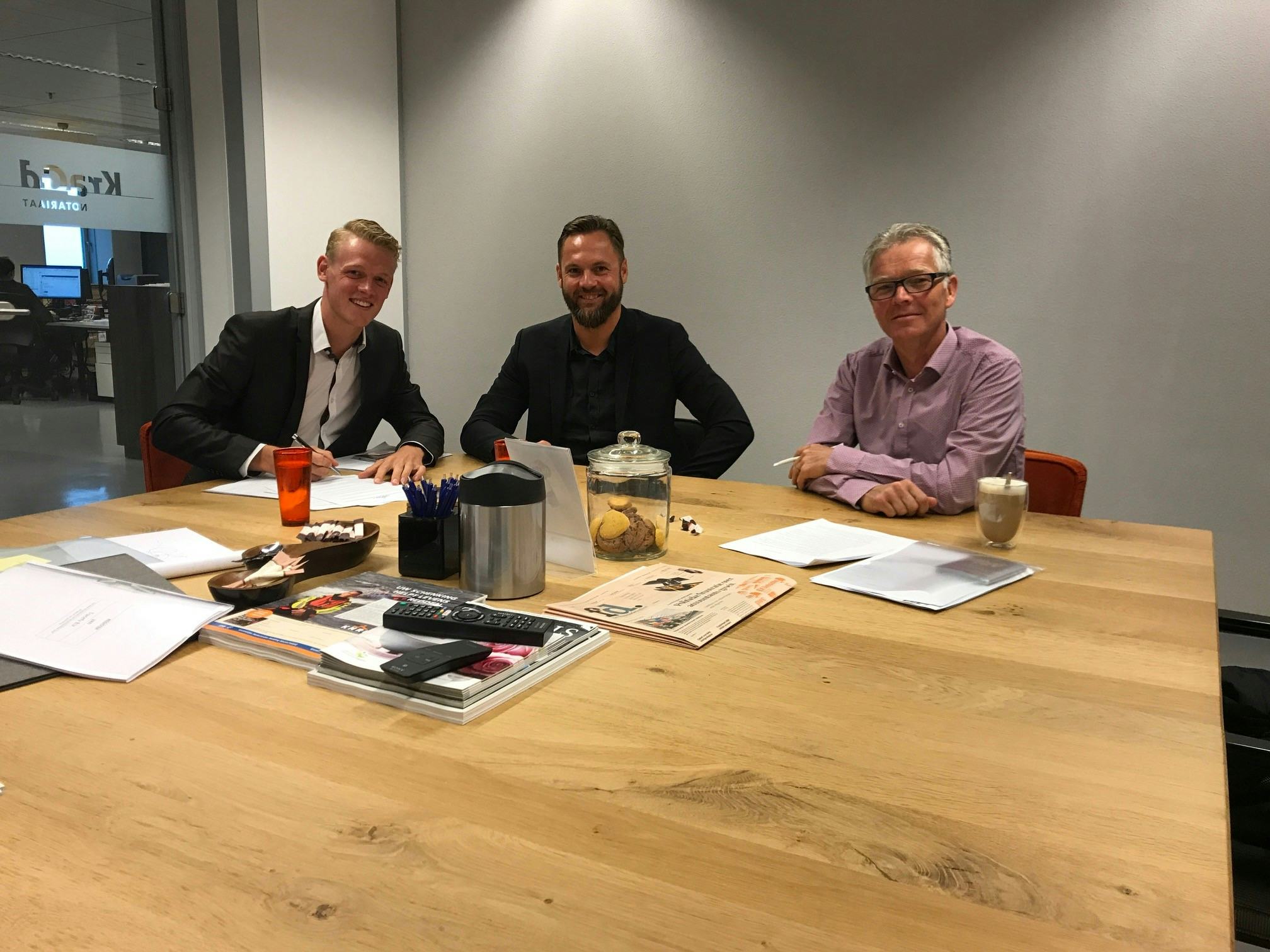 Chris Koppert (right) back in bike business with Tracefy partners Jeroen van Kester (middle) and Niels Penning. – Photo Tracefy