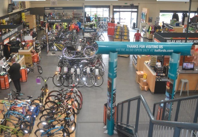 Halfords’ results for the first 20 weeks of 2018 shows increase in cycling revenue of 0.8 percent like-for-like. – Photo Halfords
