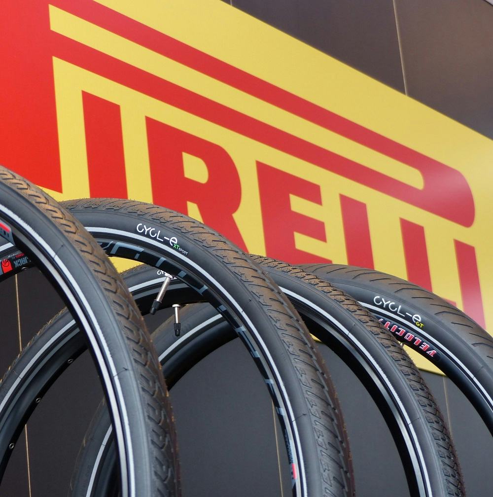 Pirelli’s Cycl-e line of tyres is made partly using a mix containing crumb of re-used tyres. – Photo Bike Europe