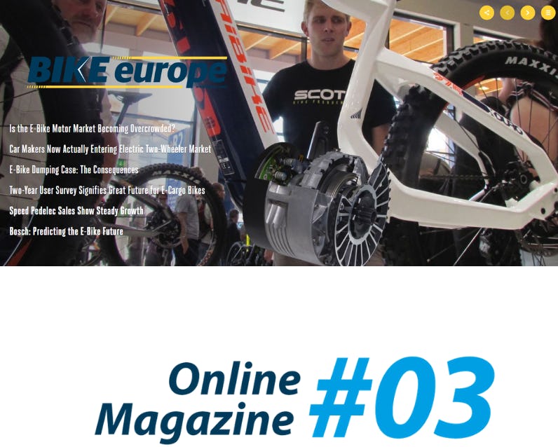 Bike Europe’s 3rd online magazine highlights all 2018 e-bike motor innovations. – Photo Bike Europe