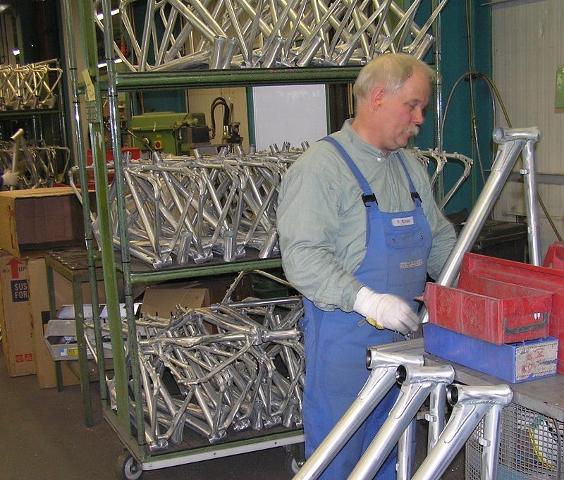 Current initiatives on expanding frame making in Europe are predominantly targeted to steel. – Photo Bike Europe