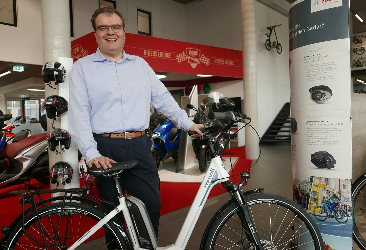 Motor Sport Accessoires GmbH MD Gerald Federl. This major importer of Powered Two-Wheelers invested heavily in its entry in the e-bike market. – Photo Jo Beckendorff 