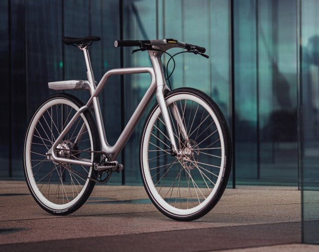 The Angell Bike features clean design with lots of functionalities. Production of about 1,000 units per month is planned.