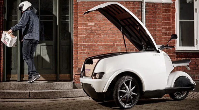 Danish TRIPL is fast and agile but still offers 750 liter/200kgs of cargo space and load capacity. – Photo EWII