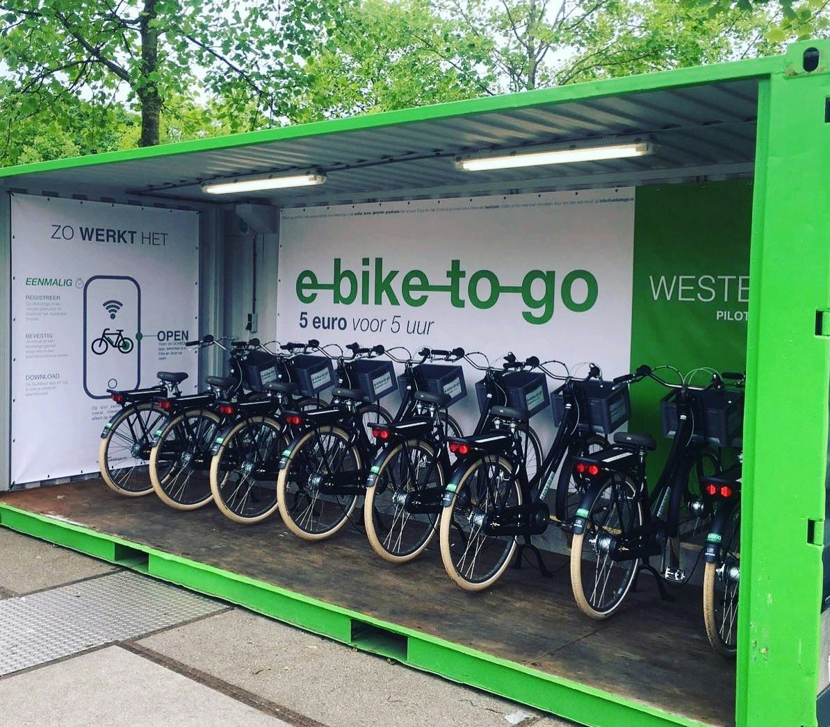 Sharing systems contribute to the growing usage of bicycles and e-bikes in the Netherlands. – Photo e-bike-to-go