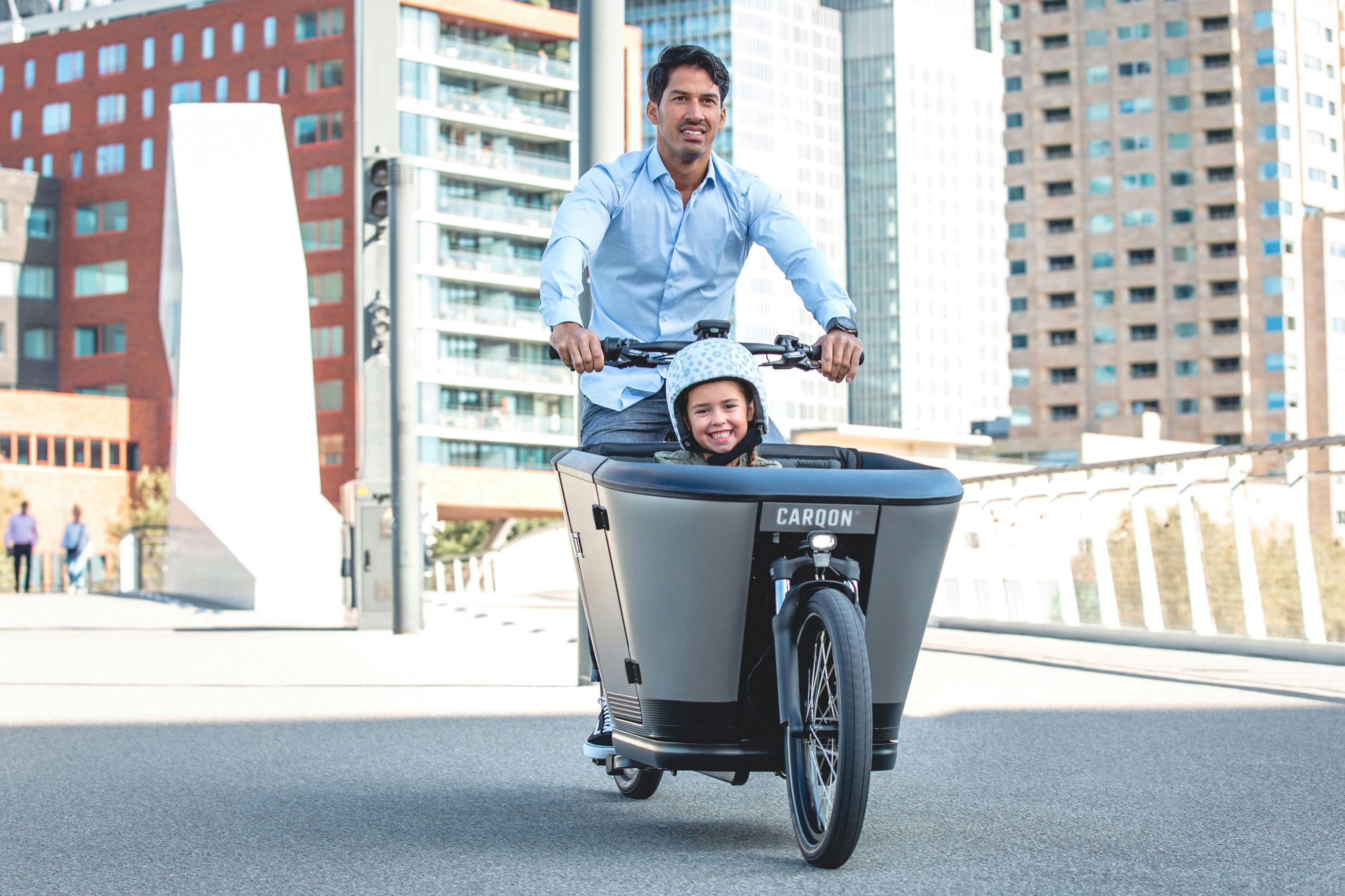 The newly launched Carqon e-cargo bike will serve the premium family market. - Photo Carqon 