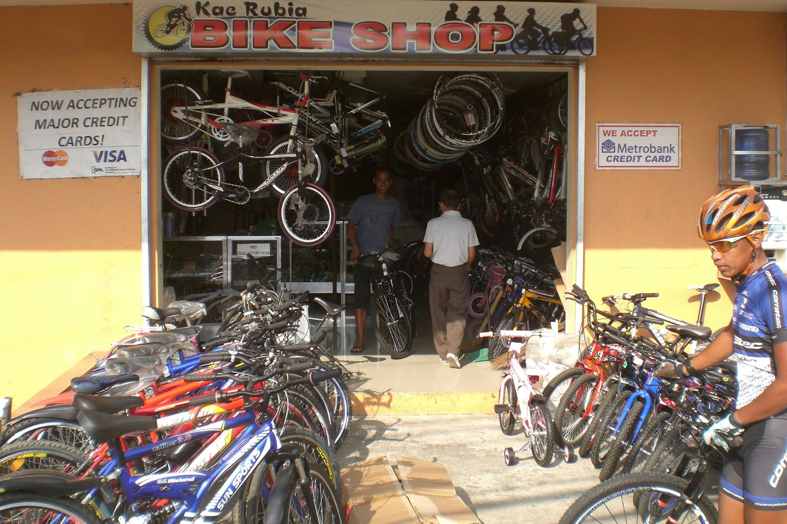 The majority of bicycles sold in the Philippines are ‘Made in China’ like in this shop in Lipa City. – Photo Jo Beckendorff 